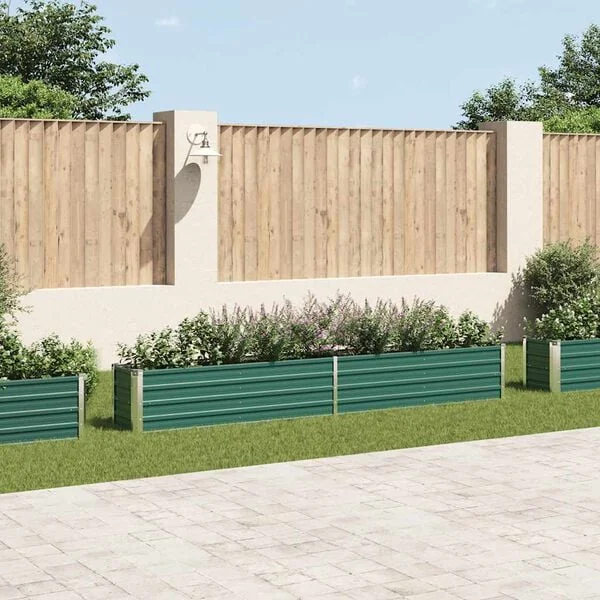 vidaXL Lit surélevé de jardin Acier galvanisé 320x40x45 cm Vert