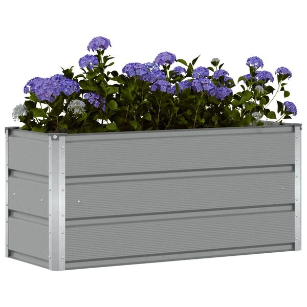 vidaXL Jardinière Gris clair 100 x 40 x 45 cm Acier