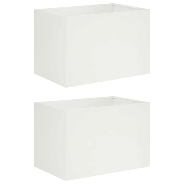 vidaXL Cache-pot de jardin 2 pc Blanc 60 x 40 x 40 cm