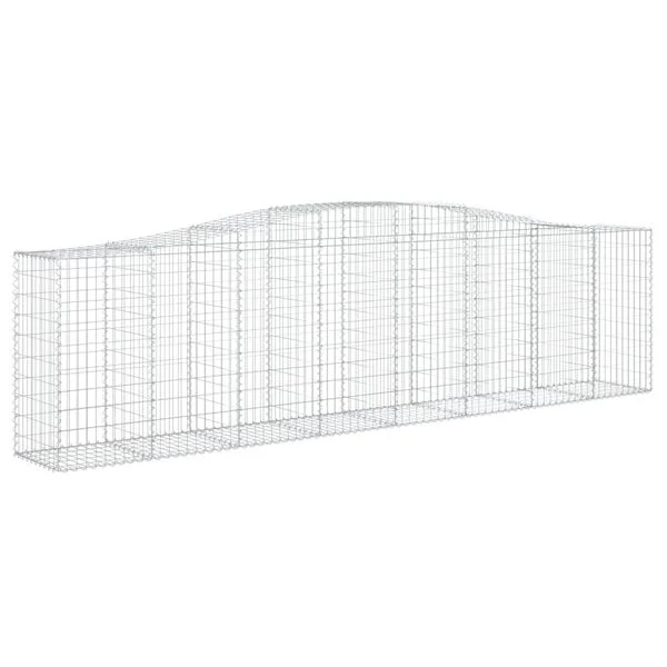 vidaXL Paniers à gabions arqués 4 pcs 400x50x100/120 cm Fer galvanisé