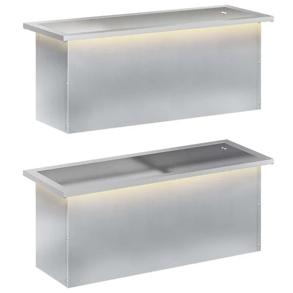 vidaXL Jardinière de jardin avec LED 2 pc Argenté 30 x 80 x 30 cm