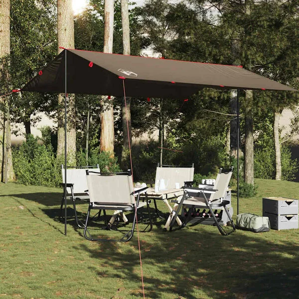 vidaXL Bâche de camping marron 366x306 cm imperméable