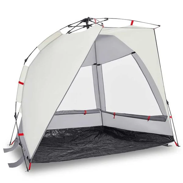 vidaXL Tente de plage 2 personnes gris libération rapide imperméable