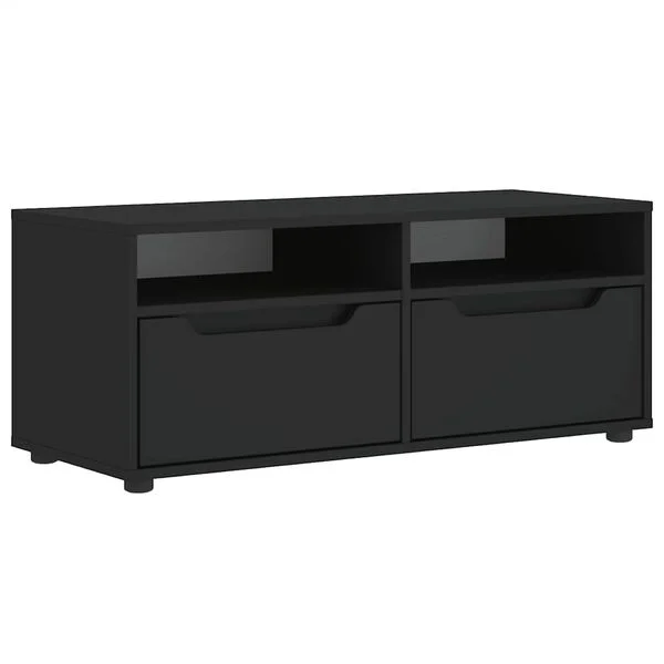 vidaXL Meuble TV VISNES noir 100x40x38 cm bois d'ingénierie