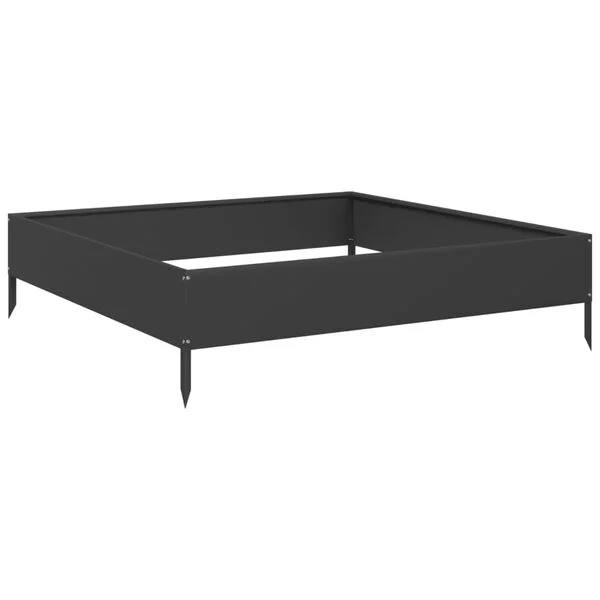 vidaXL Lit surélevé de jardin noir 100x100x26 cm acier