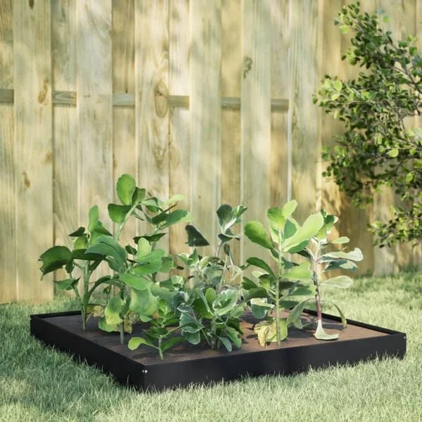 vidaXL Lit surélevé de jardin noir 100x100x18, 5 cm acier