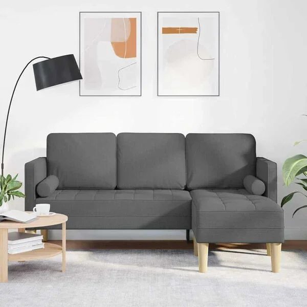 vidaXL Ensemble de Canapés Gris foncé 173 x 131 x 67 cm Polyester