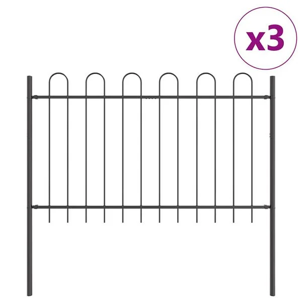 vidaXL Clôture de jardin BOXTEL 3 pc 5, 1 x 0, 8 m Gris
