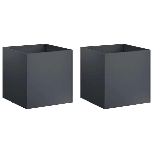 vidaXL Cache-pot de jardin 2 pc Anthracite 25 x 25 x 25 cm