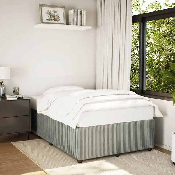 vidaXL Cadre de lit sans matelas gris clair 120x190 cm velours