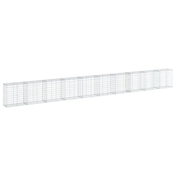 vidaXL Panier gabion avec couvercle 1000x50x100 cm fer galvanisé