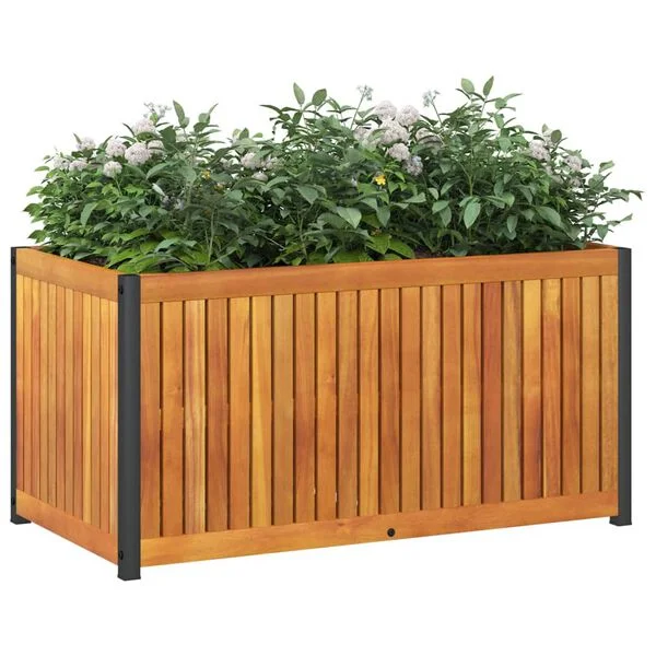 vidaXL Jardinière 85x45x44 cm bois massif d'acacia et acier