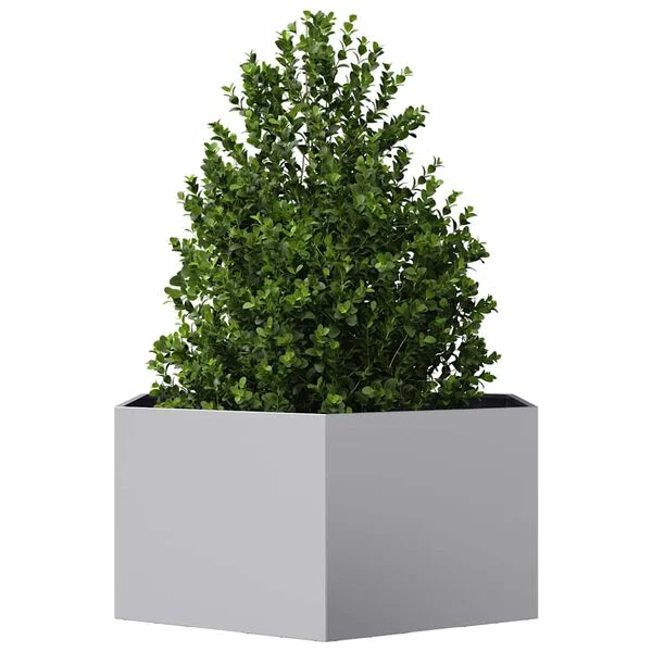 vidaXL Jardinière hexagone 104x90x45 cm acier galvanisé