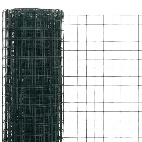vidaXL Grillage acier avec revêtement en PVC 25x0, 5 m vert