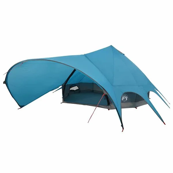 vidaXL Tente Teepee 9 personnes 9 personne Bleu et gris