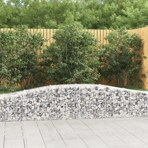 vidaXL Paniers à gabions arqués 5 pcs 400x50x40/60 cm Fer galvanisé