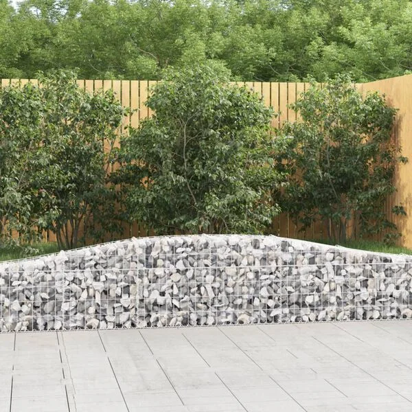 vidaXL Paniers à gabions arqués 2 pcs 400x30x40/60 cm Fer galvanisé