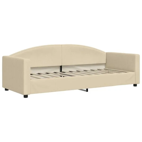 vidaXL Lit de jour avec matelas crème 80x200 cm tissu