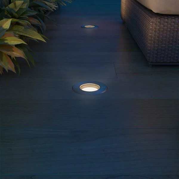 vidaXL Lampes au sol à LED d'extérieur 3 pcs rond