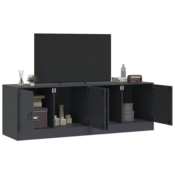 vidaXL Meubles TV 2 pcs anthracite 67x39x44 cm acier