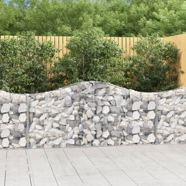 vidaXL Paniers à gabions arqués 18 pcs 200x30x80/100 cm Fer galvanisé