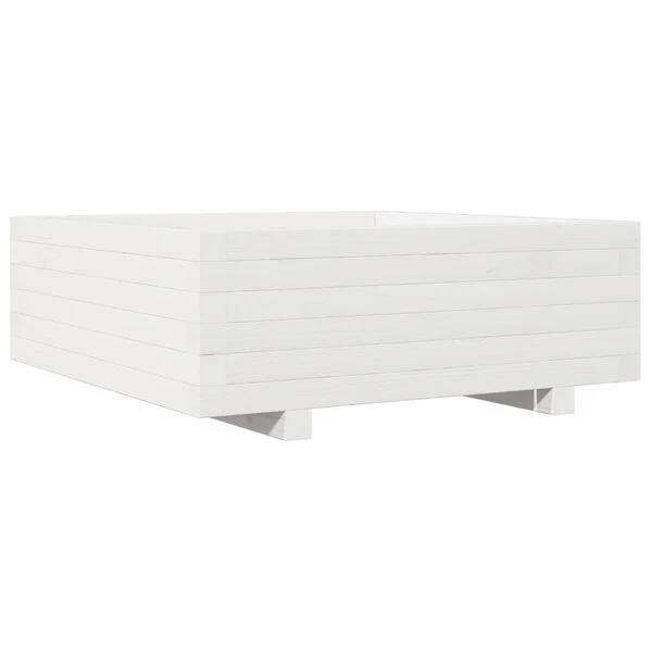vidaXL Jardinière blanc 70x70x26, 5 cm bois de pin massif