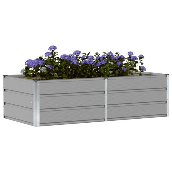 vidaXL Jardinière Gris clair 160 x 80 x 45 cm Acier