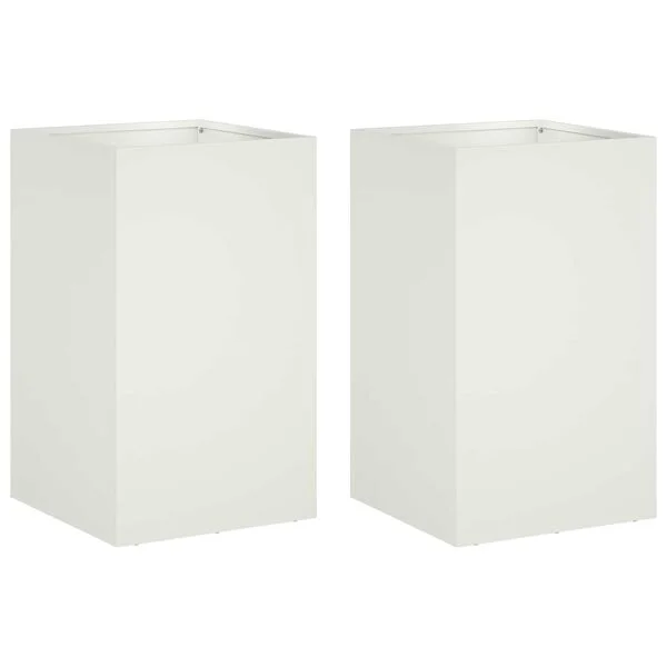 vidaXL Cache-pot de jardin 2 pc Blanc 30 x 30 x 50 cm
