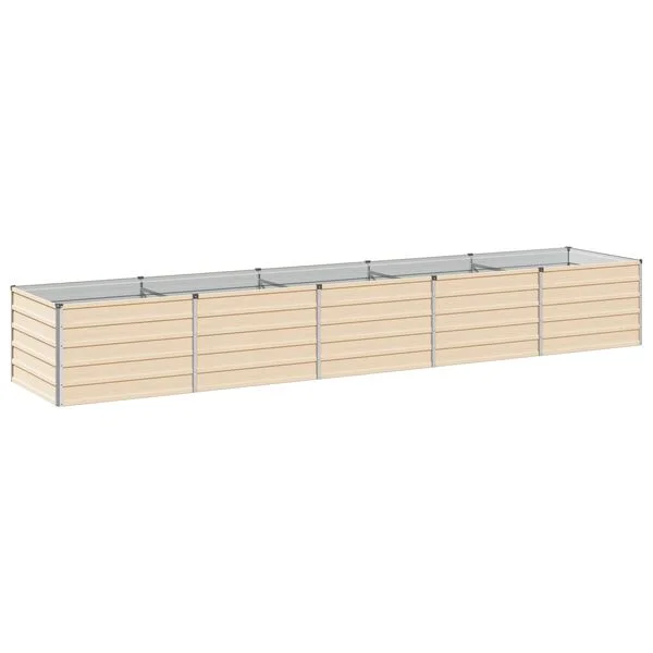 vidaXL Jardin surélevé Ivoire 400 x 80 x 55 cm acier laminé à froid