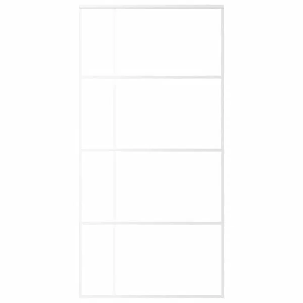 vidaXL Porte coulissante Verre ESG dépoli aluminium 102, 5x205 cm Blanc