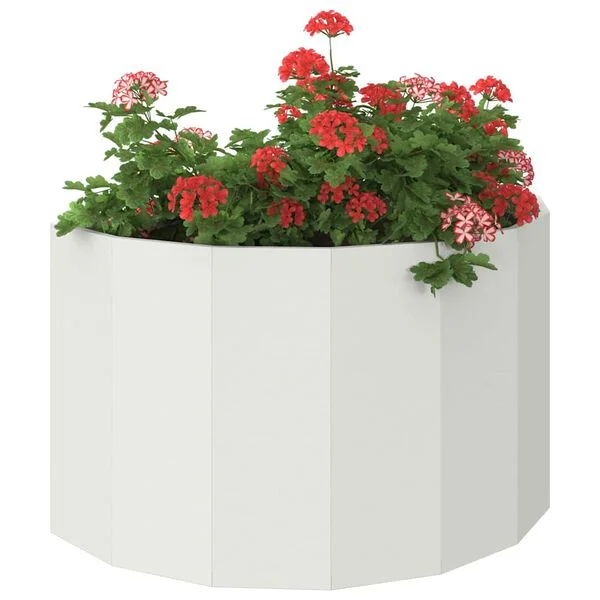 vidaXL Jardinière Blanc 90 x 45 x 50 cm Acier