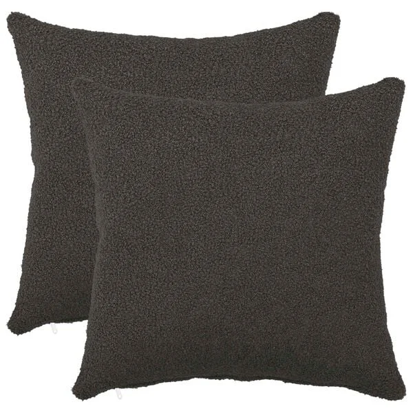 vidaXL Housse de coussin 2 pcs HEERLEN Gris foncé 40 x 40 cm Bouclé