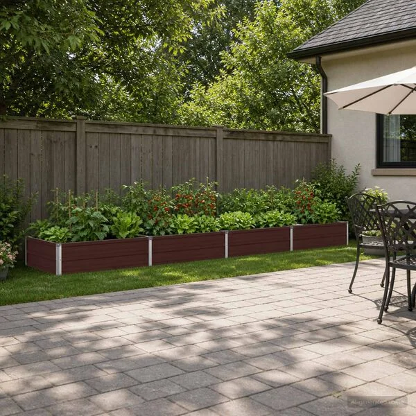 vidaXL Jardin surélevé Marron 320 x 80 x 24 cm acier laminé à froid