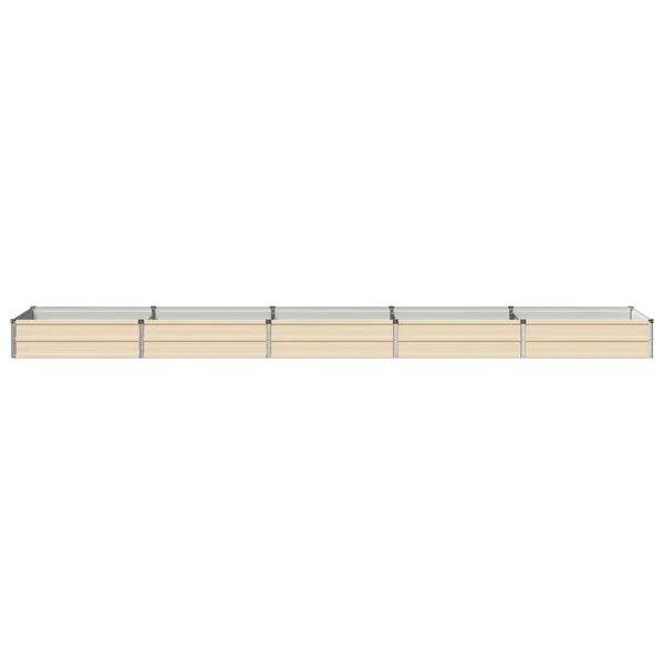 vidaXL Jardin surélevé Ivoire 400 x 80 x 24 cm acier laminé à froid