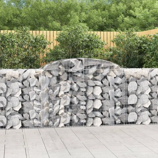vidaXL Paniers à gabions arqués 4 pcs 300x50x100/120 cm fer galvanisé