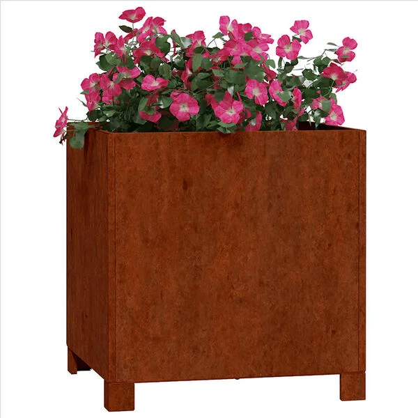 vidaXL Jardinière avec pieds Rouillé 40x40x40 cm Acier corten