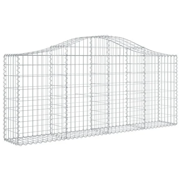vidaXL Paniers à gabions arqués 18 pcs 200x30x80/100 cm Fer galvanisé