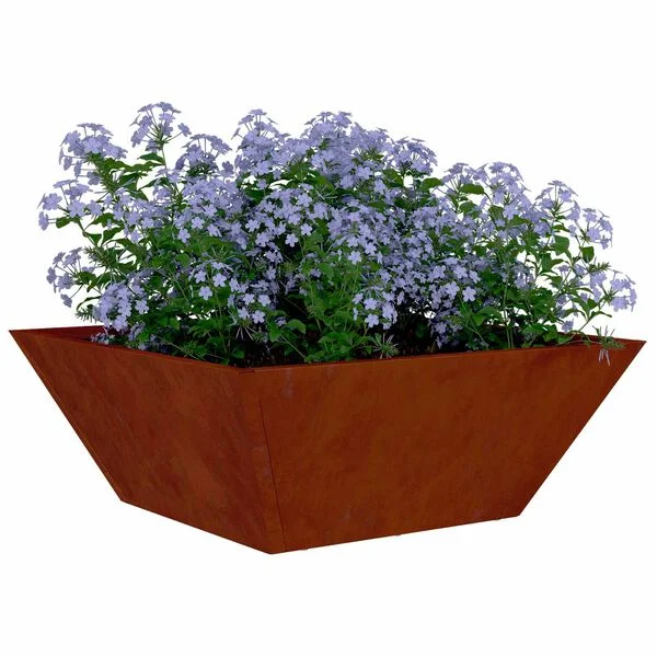 vidaXL Cache-pot de jardin 5 pc Rouillé 40 x 40 x 15 cm Acier patiné