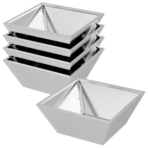 vidaXL Cache-pot de jardin 5 pc Argenté 40 x 40 x 15 cm