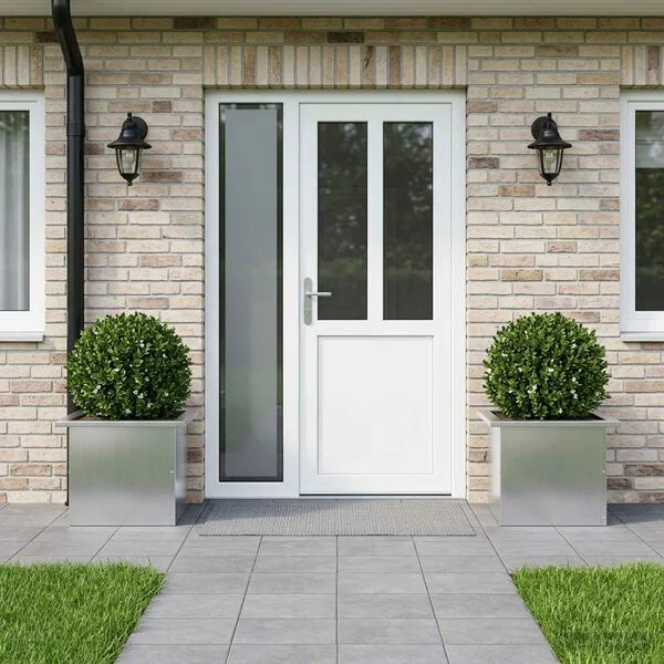 vidaXL Jardinière de jardin avec LED 2 pc Argenté 30 x 40 x 30 cm