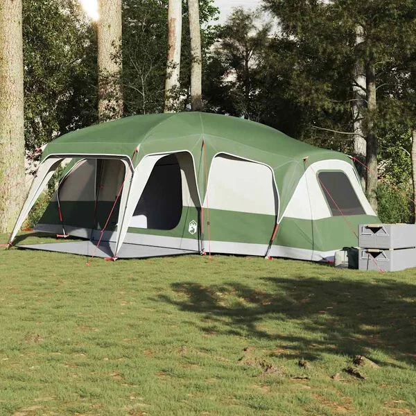 vidaXL Tente familiale avec dôme porche 9 personnes vert imperméable