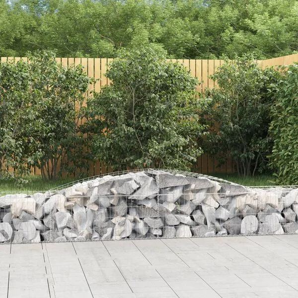 vidaXL Paniers à gabions arqués 6 pcs 400x50x40/60 cm Fer galvanisé