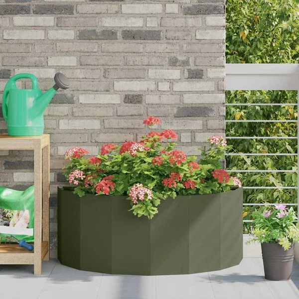 vidaXL Jardinière Vert olive 90 x 45 x 35 cm Acier