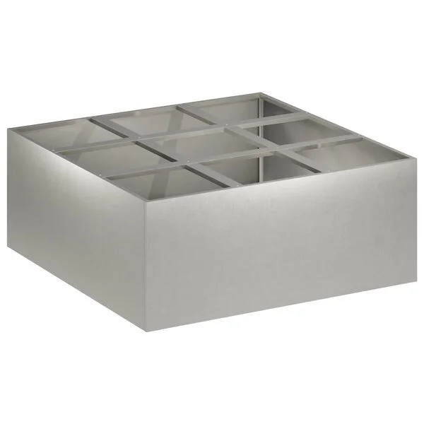 vidaXL Cache-pot de jardin Argenté 100 x 100 x 30 cm Acier inoxydable