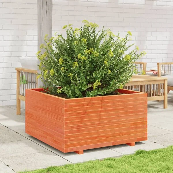vidaXL Jardinière cire marron 90x90x49, 5 cm bois de pin massif