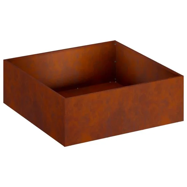 vidaXL Cache-pot de jardin Rouillé 40 x 40 x 20 cm Acier patiné