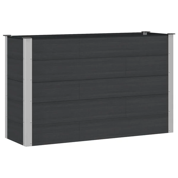 vidaXL Jardinière surélevée Noir 150 x 50 x 91 cm WPC et Aluminium
