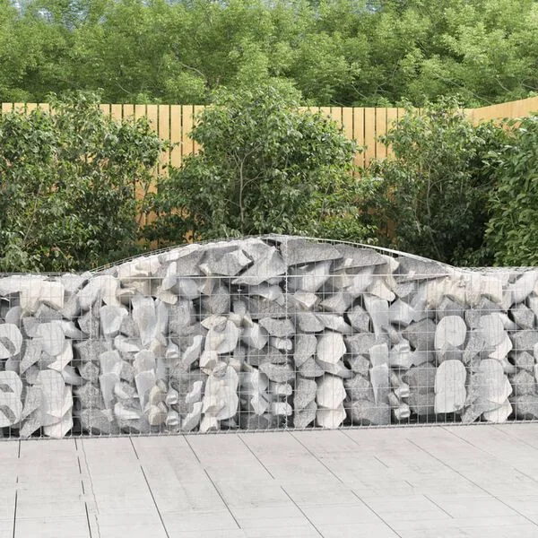 vidaXL Paniers à gabions arqués 8 pcs 400x50x80/100 cm Fer galvanisé