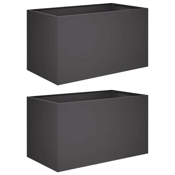 vidaXL Cache-pot de jardin 2 pc Noir 100 x 50 x 50 cm