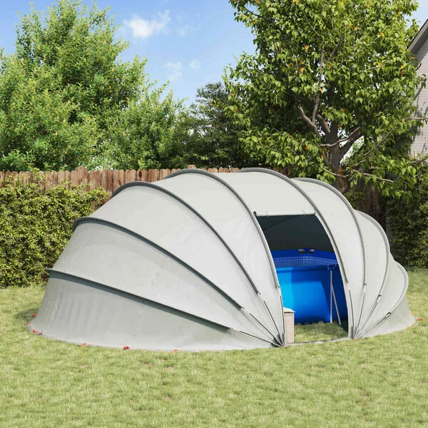 vidaXL Dôme de tente de piscine 538 x 440 x 204 cm Gris